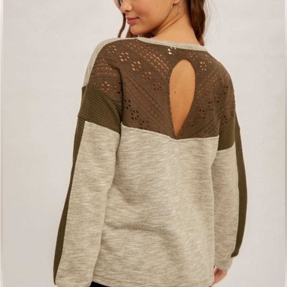 Hem & Thread Lace Accent Top - Picture 2 of 8